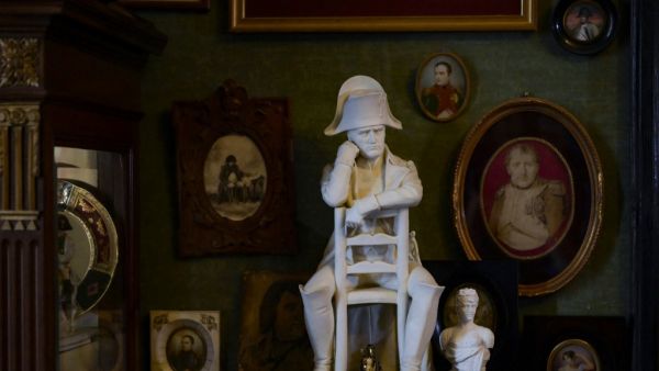A view of Alexander Vikhrov's Napoleon memorabilia collection at his apartment in Moscow on March 31, 2021.