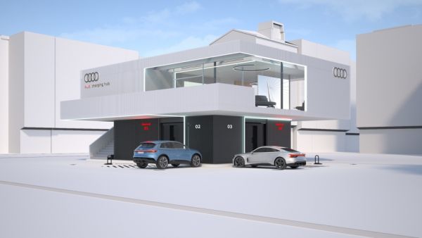 أودي تكشف عن تصميم مستقبلي لمحطات شحن السيارات الكهربائية