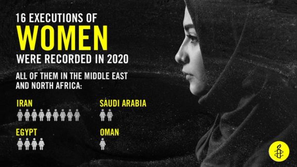 Human rights organization slams high number of women executed last year.