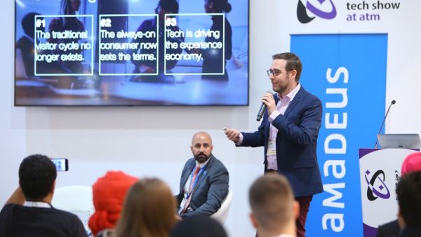 During the event Travel Tech Giants Stage A Conference Comeback At ATM In Dubai