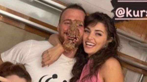 Kerem Bursin Bürsin birthday doğum günü Hande ercel Erçel cake face kek yüzü