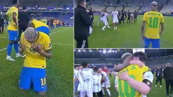 ميسي يواسي نيمار (المصدر: givemesport)