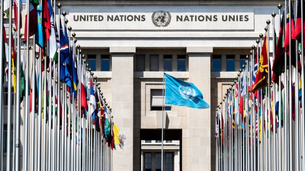 National flags at the entrance in UN office at Geneva, Switzerland (Shutterstock) National flags at the entrance in UN office at Geneva, Switzerland