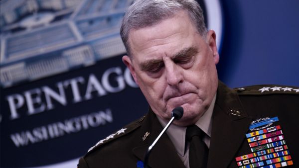 Chairman of the Joint Chiefs of Staff, General Mark Milley, speaks during a press conference about the situation in Afghanistan on August 18, 2021, at The Pentagon in Washington, DC. Austin said Wednesday that US forces would evacuate as many people as possible from the Kabul airport as thousands pressed to leave after the Taliban takeover of the country. (Photo by Olivier DOULIERY / AFP) Afghan government collapsed very quickly