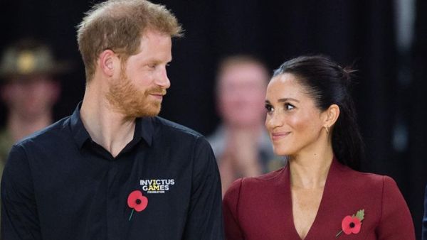 The clip features the Duchess of Sussex chatting on a video call 