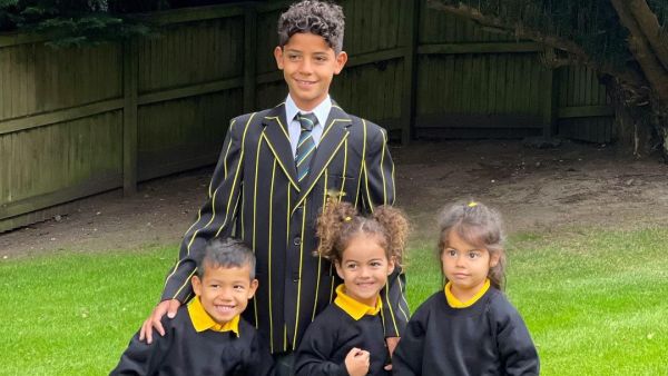 Georgina Rodriguez shared an Instagram snap on Friday of the four children she raises with Cristiano Ronaldo 