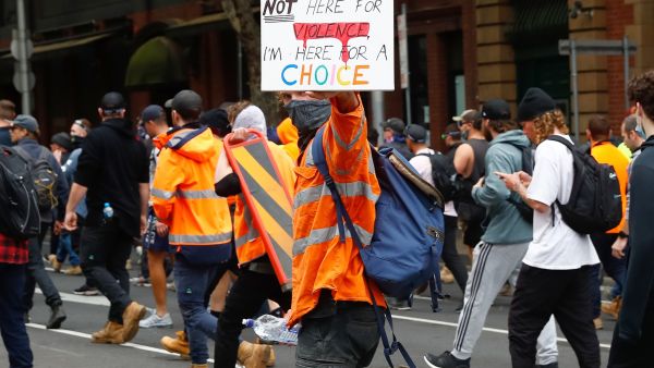 Anti-lockdown protesters clash with police in Australia's Melbourne.