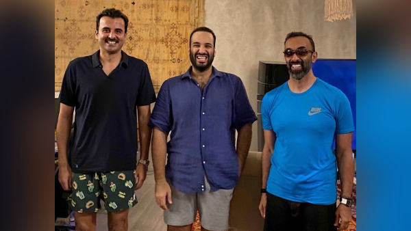 (From Left) Sheikh Tamim, MBS, Tahnoon bin Zayed (twitter.com)