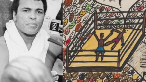 لوحة رسمها أسطورة الملاكمة محمد علي