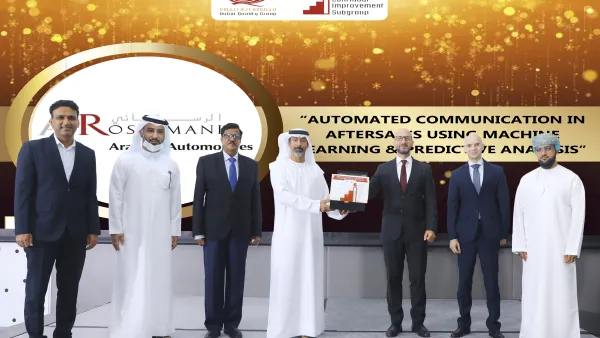 العربية للسيارات تفوز بجائزة أفضل الممارسات في الإدارة من مجموعة دبي للجودة