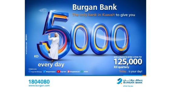 Burgan Bank also offers a Quarterly Draw with more chances to win higher rewards, offering the chance to one lucky customer to win KD 125,000 every three months. Burgan Bank Announces Names Of The Daily Lucky Winners Of Yawmi Account Draw