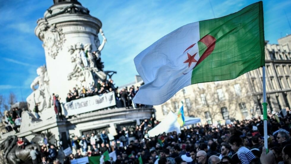 An Algerian protester in Paris 