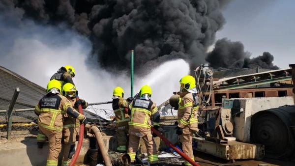 حريق في منطقة جبل علي