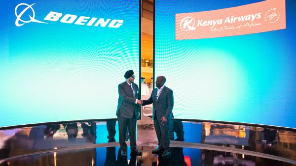 Kuljit Ghata-Aura, president of Boeing Middle East, Turkey and Africa, and Allan Kilavuka, Group Managing Director and CEO of Kenya Airways. Boeing Backs Africa’s First Aviation Hub by Kenya Airways