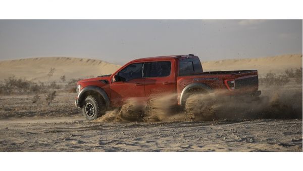 Tackle tougher terrain: Fully redesigned F-150 Raptor boosts its off-road capability with all-new five-link rear suspension featuring improved wheel travel, electronically controlled next-generation FOX™ shocks with Live Valve™ technology, plus first-in-class* available 37-inch tyres to tackle tougher terrain on high-speed desert run Ford Unleashes Most Off-road Capable F-150 Raptor Ever in the Middle East