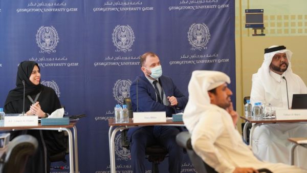 خلال الحدث تواصل مباشر لدارسي الماجستير مع سعادة لولوة الخاطر مساعد وزير الخارجية ضمن برنامج الدراسة