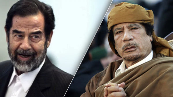 معمر القذافي وصدام حسين