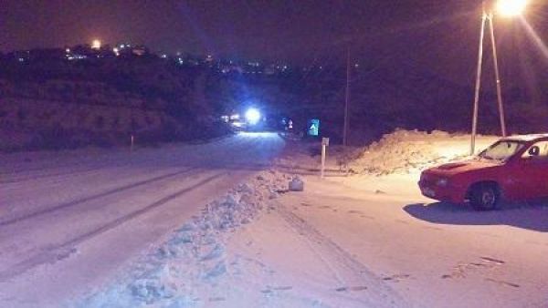 an area in Jordan under snow - archival photo 