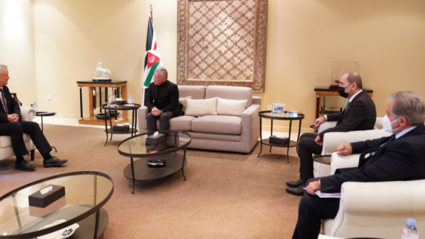 Jordanian King Abdullah II meets with Israeli Defence Minister Benny Gantz