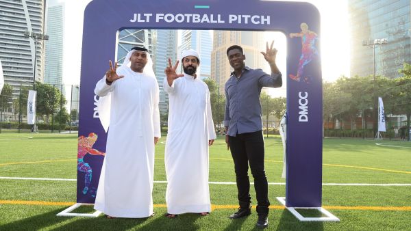 DMCC Welcomes AC Milan Legend Clarence Seedorf to Dubai to Officially Open the JLT Football Pitch