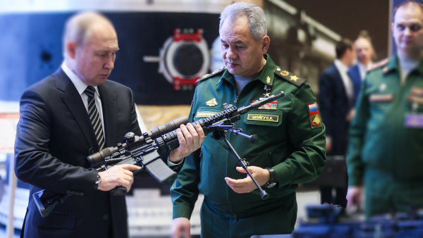 Sergei Shoigu and Vladimir Putin
