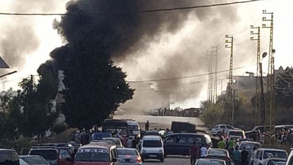 انفجار خزان وقود في لبنان