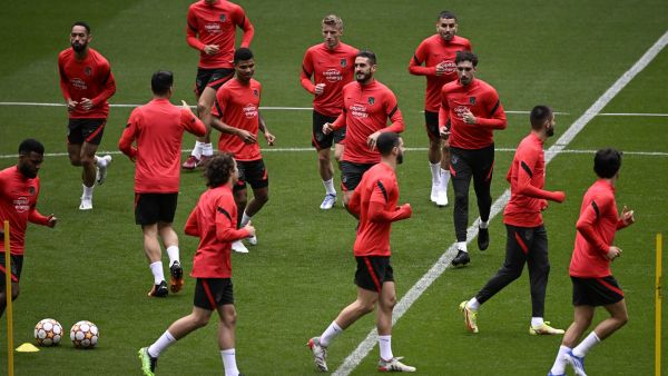 جانب من تدريبات أتلتيكو مدريد التحضيرية لمواجهة مانشستر سيتي اليوم