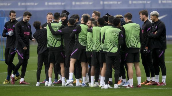 جانب من تدريبات برشلونة الاستعدادية لمواجهة فرانكفورت