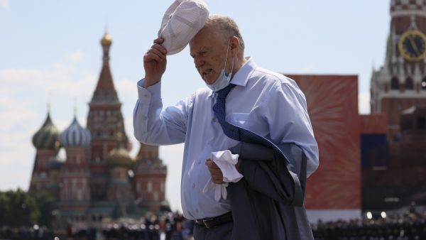 In this file photo taken on June 24, 2020 Vladimir Zhirinovsky, leader of the Liberal Democratic Party of Russia (LDPR), walks on Red Square after a military parade, which marks the 75th anniversary of the Soviet victory over Nazi Germany in World War Two, in Moscow. (Photo by Yekaterina SHTUKINA / SPUTNIK / AFP) Vladimir Zhirinovsky, who is a Russian politician, died of Covid-19 complications after months of suffering