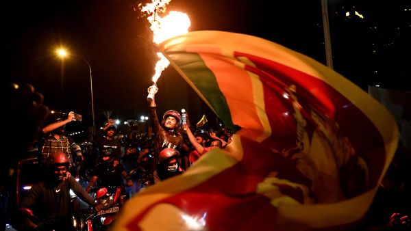 Protestors in Sri Lanka