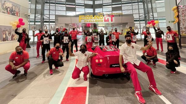 Fiorano GT Challenge 5M riders. Ferrari World Abu Dhabi Celebrates 5 Million Riders on Fiorano GT Challenge