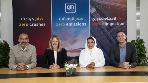 Luay-Al-Shurafa,-Kristen-Siemen,-Al-Anoud-Al-Hashmi,-and-Sean-Poppitt. General Motors Middle East’s Commitment to Sustainability Hits High Gear With 95% Reduction in Carbon Footprint by 2024