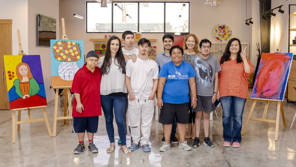 During the event Letting Unique Talents Shine During Ramadan: Emirates Partners With Mawaheb Art Studio To Support People of Determination With a Platform to Showcase Their Art to the World