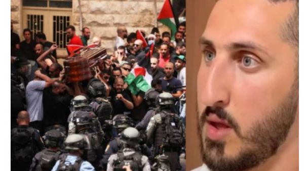 عمرو ابو خضير حامي تابوت شيرين ابو عاقلة