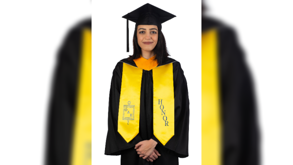 ماسة بركات، خريجة جامعة جورج تاون في قطر. خريجة مؤسسة قطر:" تخرجي هو خطوة نحو تحقيق حلمي ببناء وطن أفضل في سوريا"