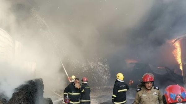 حريق في سوق بغداد