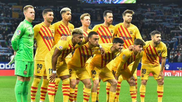فريق برشلونة (المصدر: أ ف ب)
