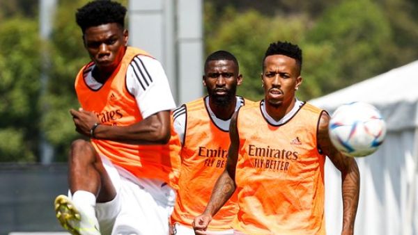 من تدريبات ريال مدريد الاستعدادية للقاء (المصدر: حساب ريال مدريد الرسمي على تويتر)