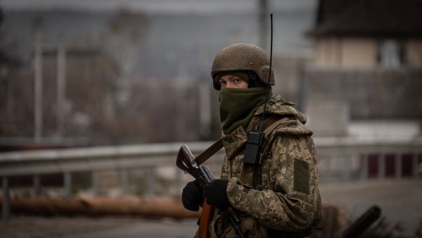 Soldier stands guard 
