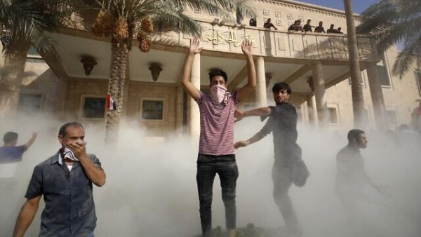 Supported outside the government palace in Baghdad