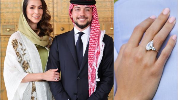الأمير الحسين بن عبدالله وخطيبته رجوة آل سيف