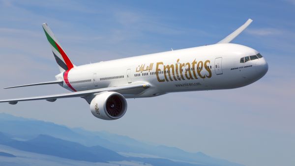 Emirates Boeing 777-300ER photographed on August 17, 2015 from Wolfe Air Aviation's Lear 25B. Emirates reaffirms commitment to South Africa with expanded flight schedules across its three gateways