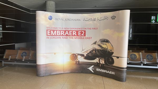 شركة امبراير بالتعاون مع الملكية الأردنية تُنظم رحلة ترويجية لعرض مزايا طائرة  E195-E2 الحديثة