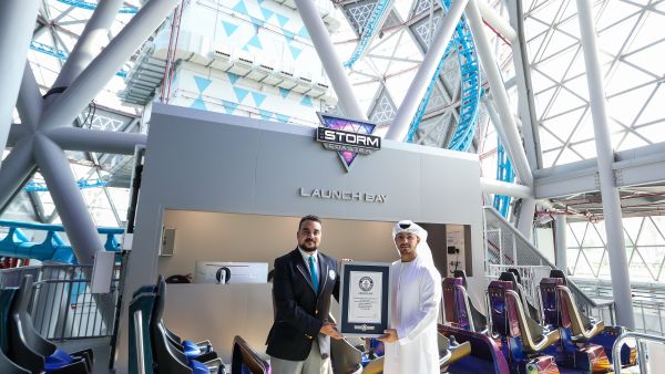 The Storm Coaster_GWR Certificate handover. It's Official! The Guinness World Records has named The Storm Coaster ‘The World’s Fastest Vertical-Launch Rollercoaster’