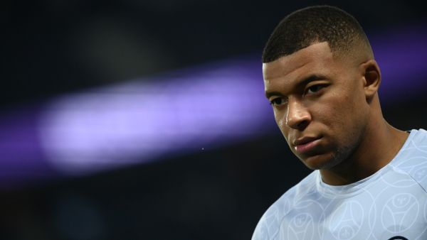 Paris Saint-Germain's French forward Kylian Mbappe looks on ahead of the French L1 football match between Paris Saint-Germain (PSG) and Olympique de Marseille (OM) at the Parc des Princes Stadium in Paris, on October 16, 2022. (Photo by FRANCK FIFE / AFP)