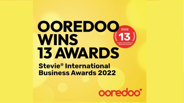 مجموعة Ooredoo تحصد 13 جائزة خلال حفل جوائز الأعمال الدولية "ستيفي" 2022 