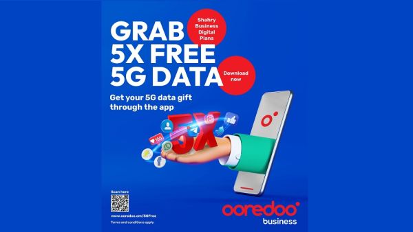 Ooredoo تمكن عملاء باقات شهري تجاري الرقمية من الاستمتاع ببيانات مجانية تصل إلى خمسة أضعاف على شبكة الجيل الخامس 5G 