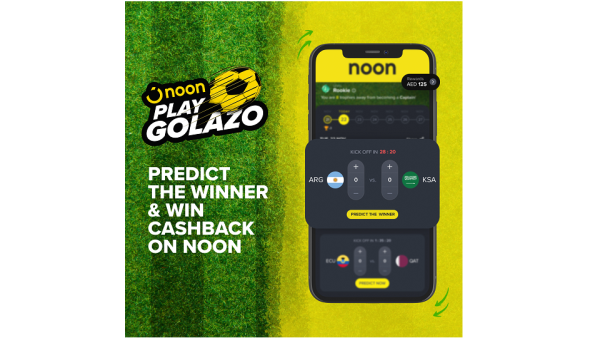 The 'Golazo' game on Noon.com is free and open to all customers in the United Arab Emirates, Saudi Arabia, and Egypt. Noon.com introduces 'Golazo,' the region's first cashback football prediction game