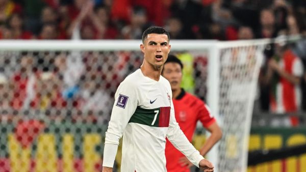 Portugal's forward #07 Cristiano Ronaldo reacts as he leaves the pitch during the Qatar 2022 World Cup Group H football match between South Korea and Portugal at the Education City Stadium in Al-Rayyan, west of Doha on December 2, 2022. (Photo by JUNG Yeon-je / AFP)