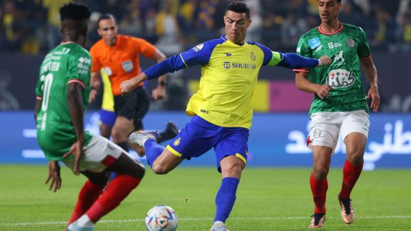 كريستيانو رونالدو خلال ظهوره الأول مع النصر (المصدر: أ ف ب)